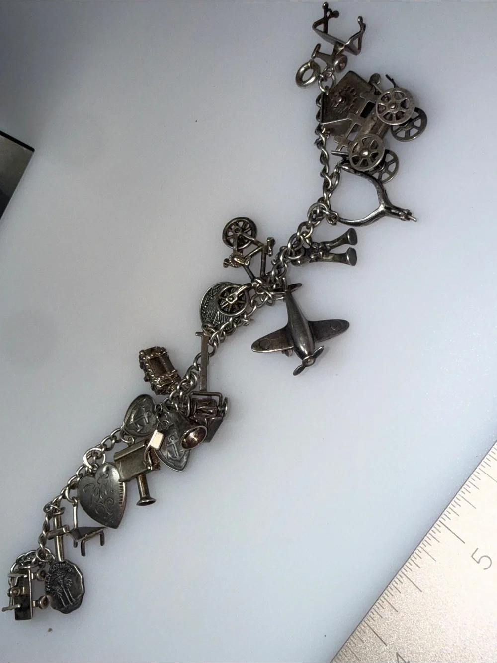 Vintage Charm Bracelet with Date Disc